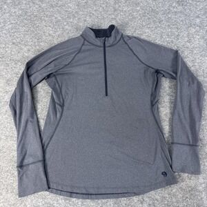 Mountain Hardwear Pullover Womens Large Gray Half Zip WickQ Long Sleeve Athletic